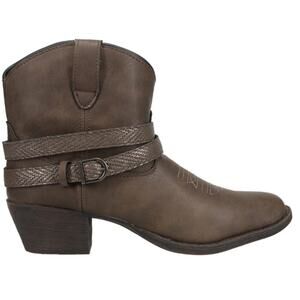 Dingo Women's Brown Cowgirl Western Double Strap Zip up Ankle Bootie Size  8.5M